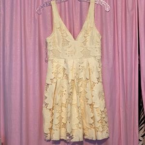 Free People White Lace Dress ASO Caroline Forbes